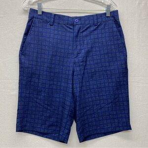 Nike Men's Golf Tour Performance Dri Fit Shorts Size 30 Blue Check Casual Dress